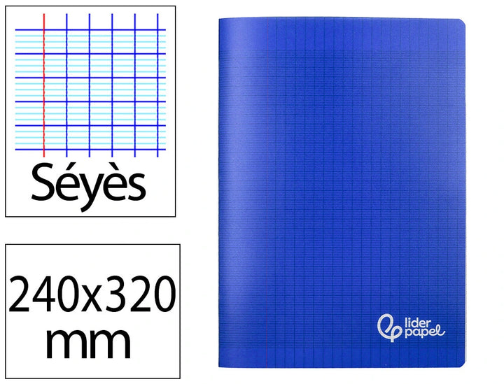 cahier couverture plastique 24x32 48pages seyes -bleu