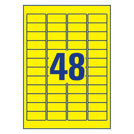 Étiquettes rectangulaires 45.7x21.2 jaunes - 960 étiquettes permanentes et résistantes