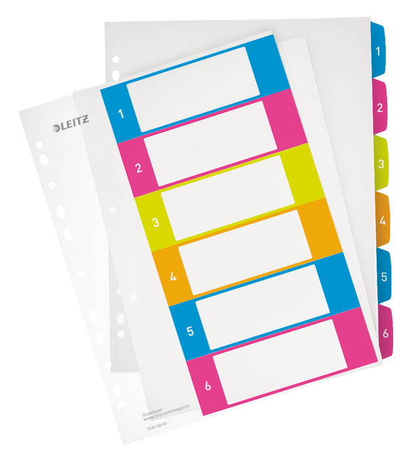 Intercalaires A4+numeriques 6 positions polypro rigide