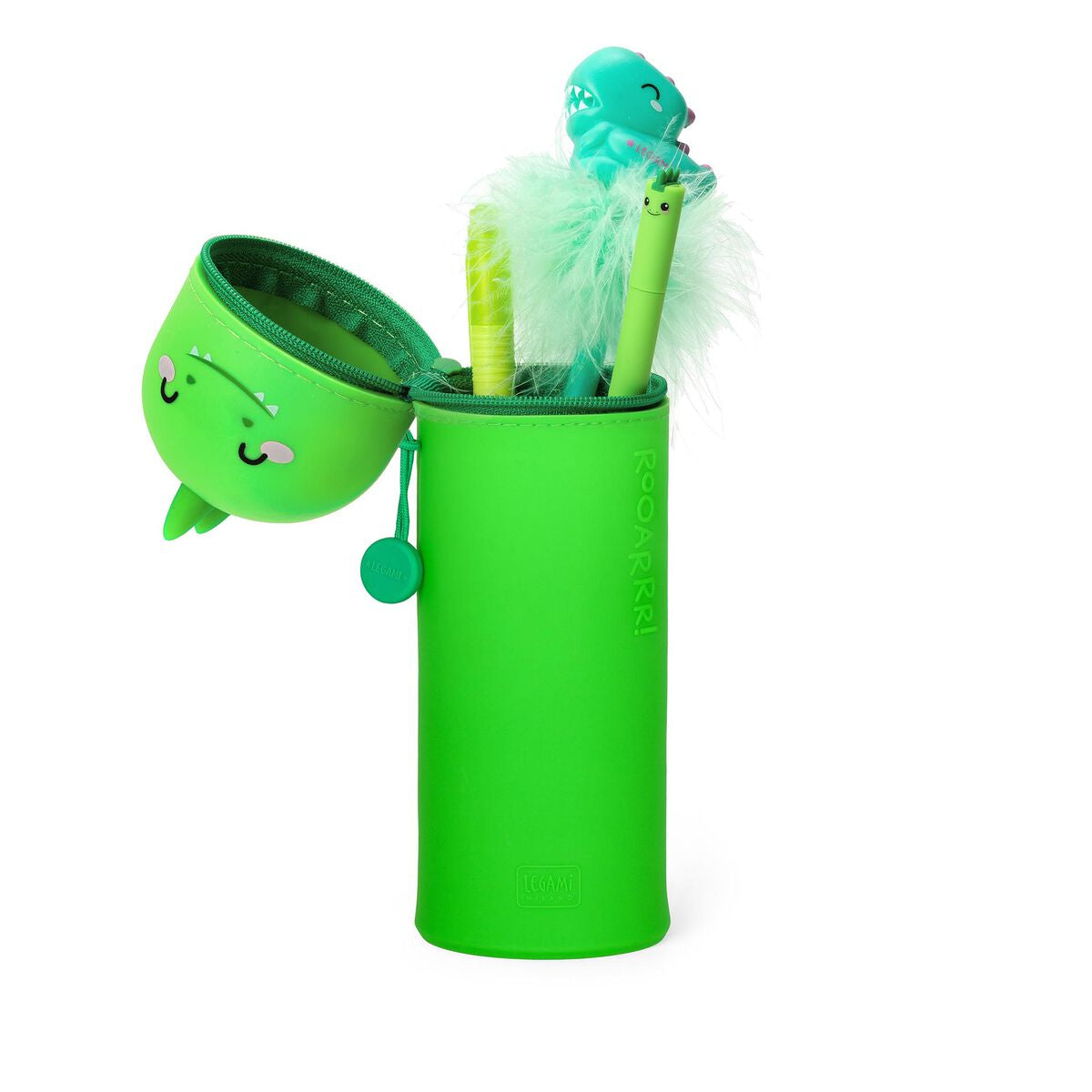 Trousse Legami 2-en-1 Dino - Silicone Souple Rétractable