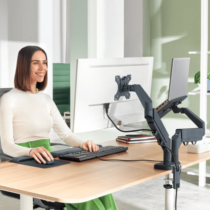 Bras écran double avec support pc - ergonomie optimale
