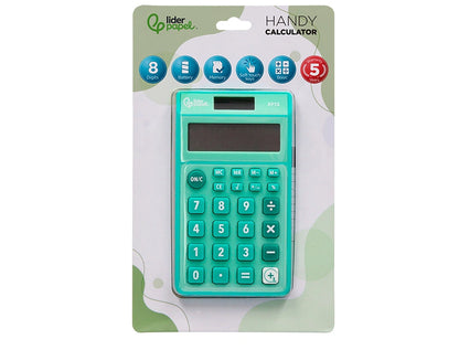 Calculatrice poche 8chiffres solaire vert