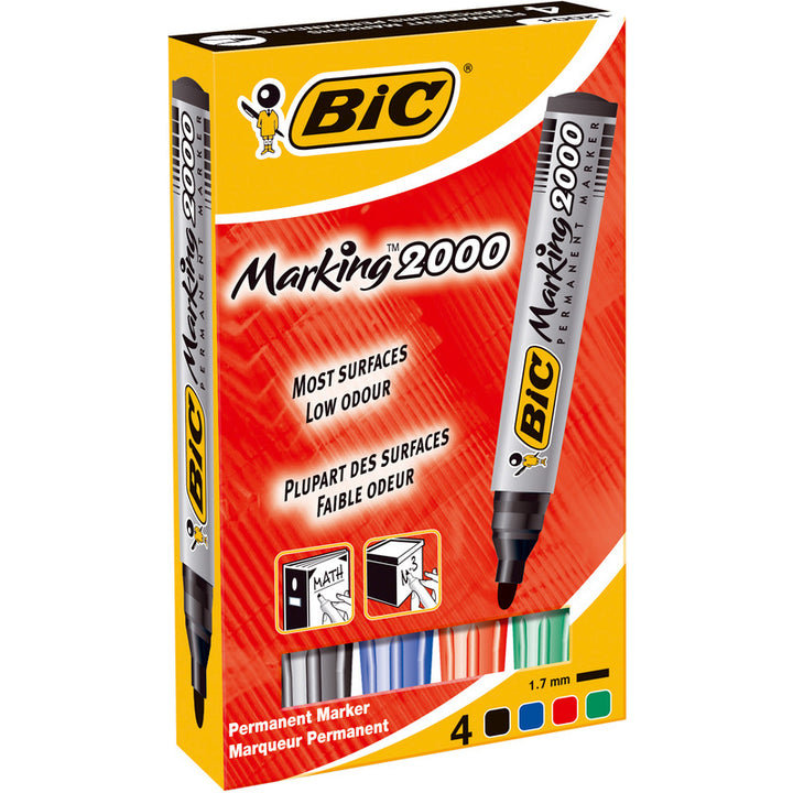 Marqueur permanent BIC 2000 ogive assorti e/4
