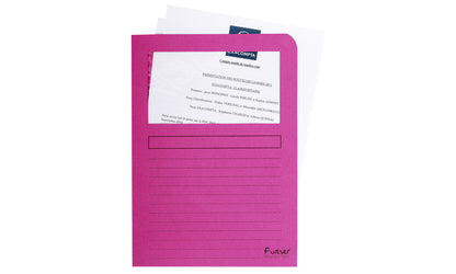 Pochette coin papier fenêtre A4 Fuchsia - 130g/m², paquet de 100