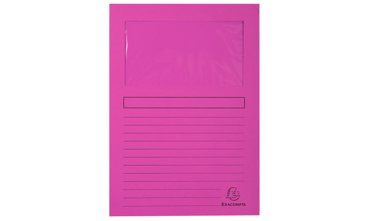 Pochette coin papier fenêtre A4 Fuchsia - 130g/m², paquet de 100