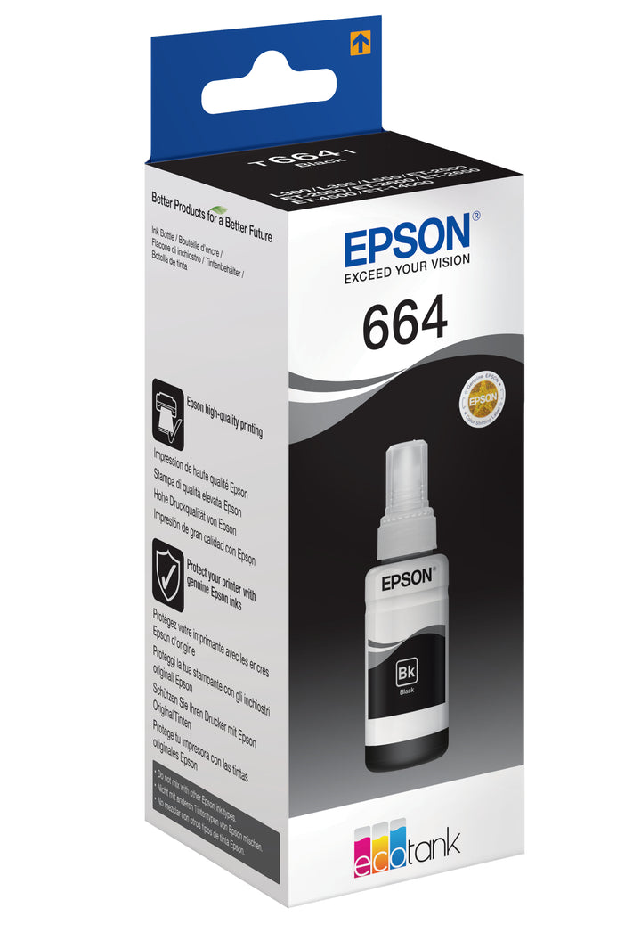 Cartouche d'encre Epson ET-T6641 noire 70ml - impressions économiques