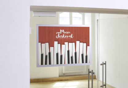 Porte-Affiche pour vitrine - A2 Adhésif-argent