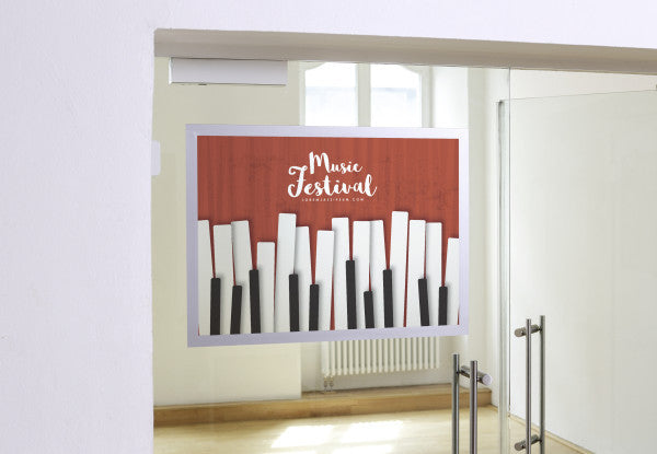 Porte-Affiche pour vitrine - A2 Adhésif-argent