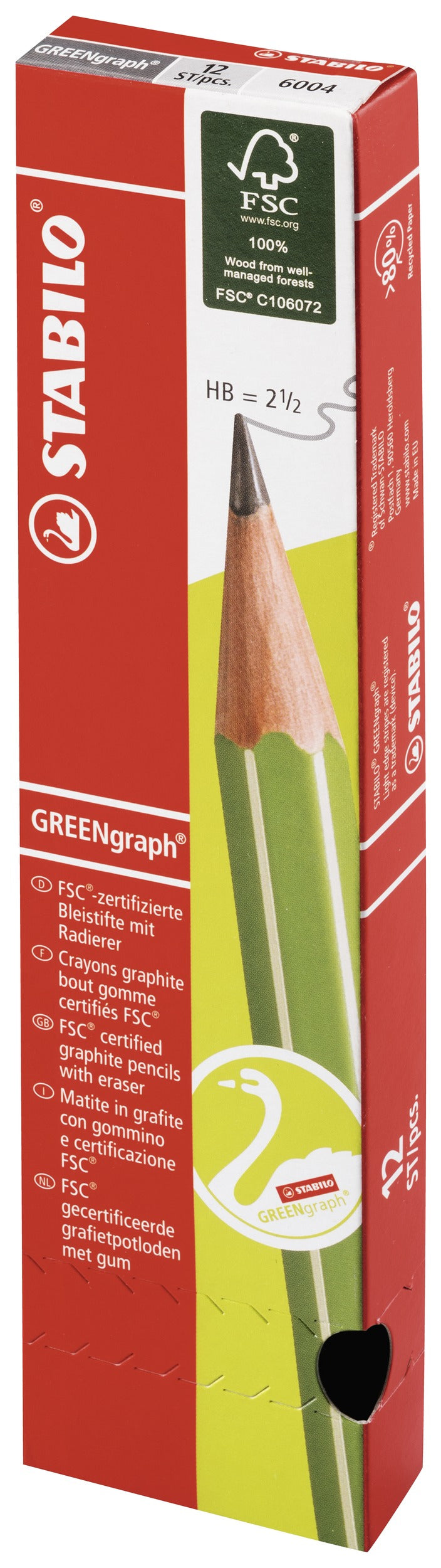 Crayon papier greengraph HB bout gomme