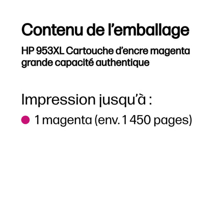Cartouche d'encre HP magenta 953xl - haut rendement