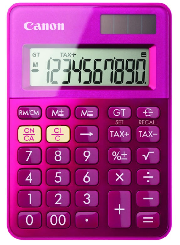 Calculatrice bureau ls-100 canon 10chiffres rose