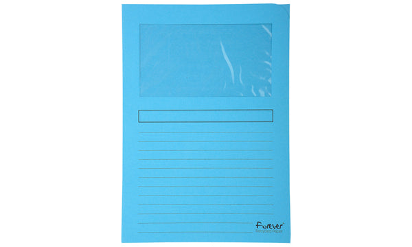 Pochettes coins fenetre 120g bleu paquet 25