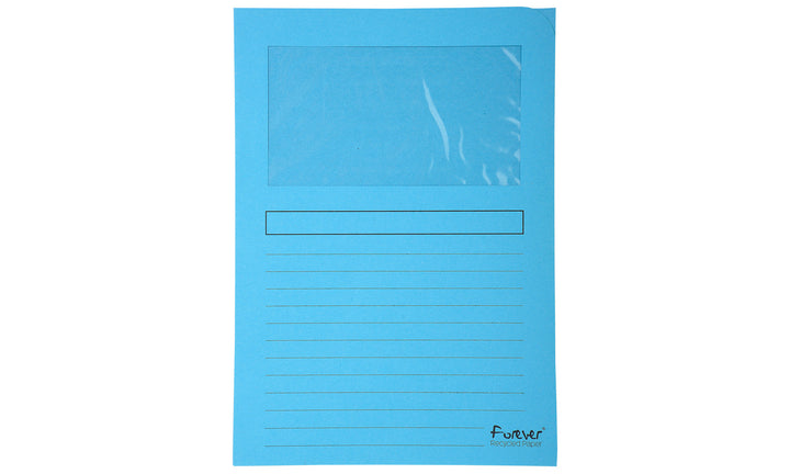 Pochettes coins fenetre 120g bleu paquet 25