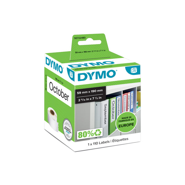 Étiquettes adhésives Dymo 59x190mm - impression thermique