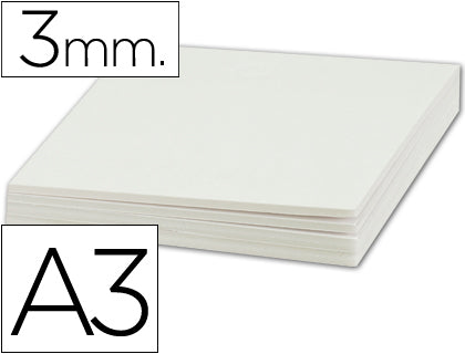 Carton mousse a3 - épaisseur 3mm, blanc