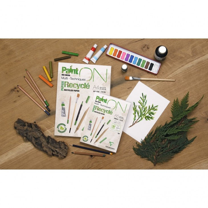 Bloc papier dessin recyclé A4 - 250g/m², 30 feuilles