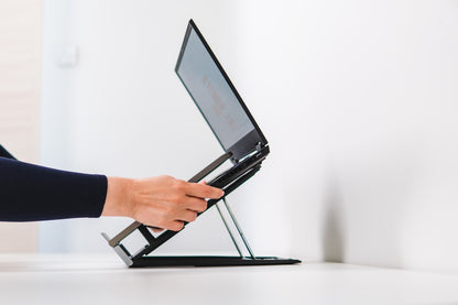 Rehausseur pliable pc avec porte-documents - ergonomie optimale