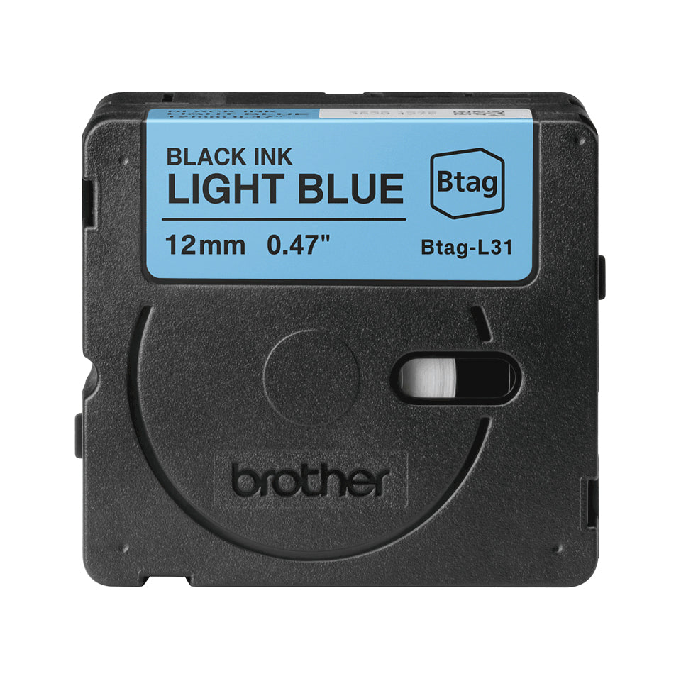 Ruban étiqueteuse Btag 12mm - Noir sur bleu clair