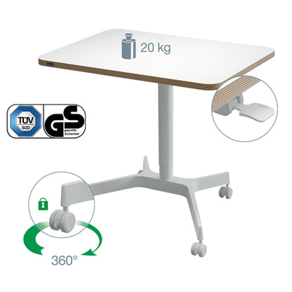 Petit bureau assis debout 80x60cm