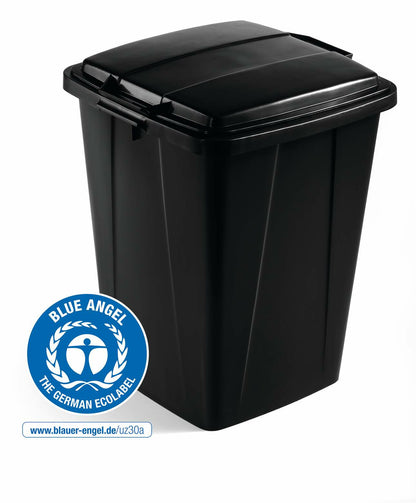 Couvercle ECO Duralin  90L - Plastique recyclé avec poignées-noir