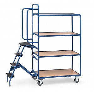 Chariot de Transport - 4 Plateaux avec Marchepied