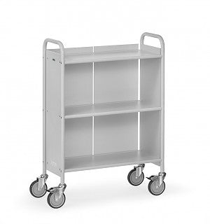 Chariot de Bureau Gris - 3 Étagères, 4 Roues