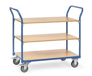 Chariot 3 Plateaux Acier - Charge 200 kg, 4 Roues