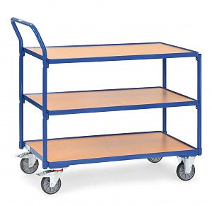 Servante 300 Kg  3 Plateaux Avec Barres De Poussee Dimensions Utiles 1.000 X 600