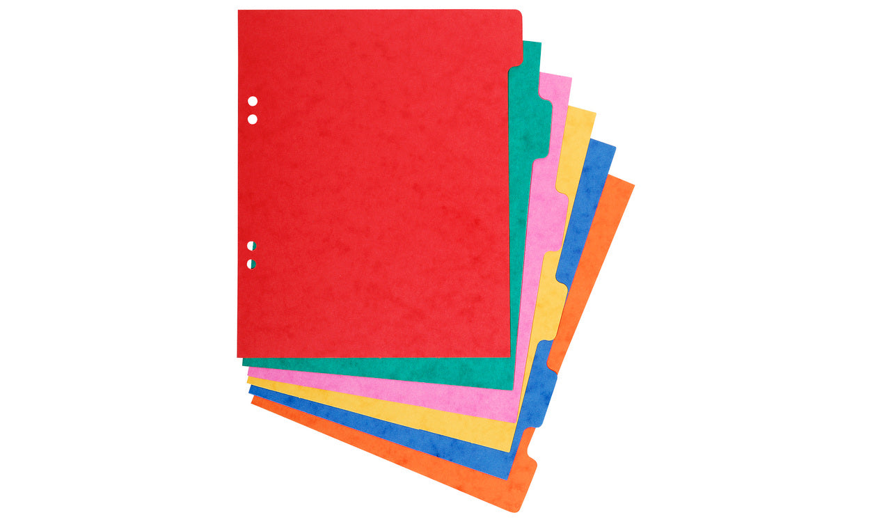 Intercalaires A4 6 Onglets - Carte Lustrée 225g/m²