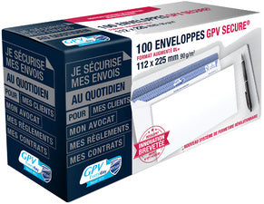 Enveloppes 162x229 fenetre de 45- fermeture securisée  90g-boite de 100