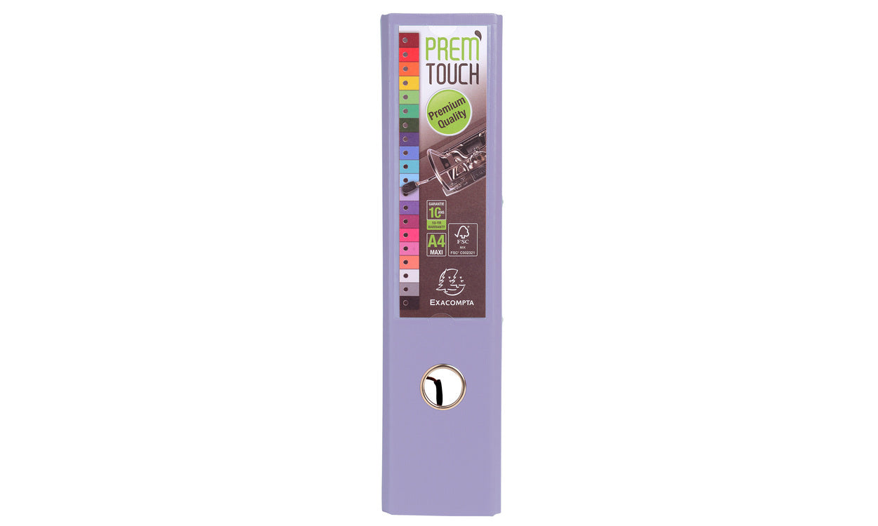 Classeur polypropylène premtouch dos de 80 lilas