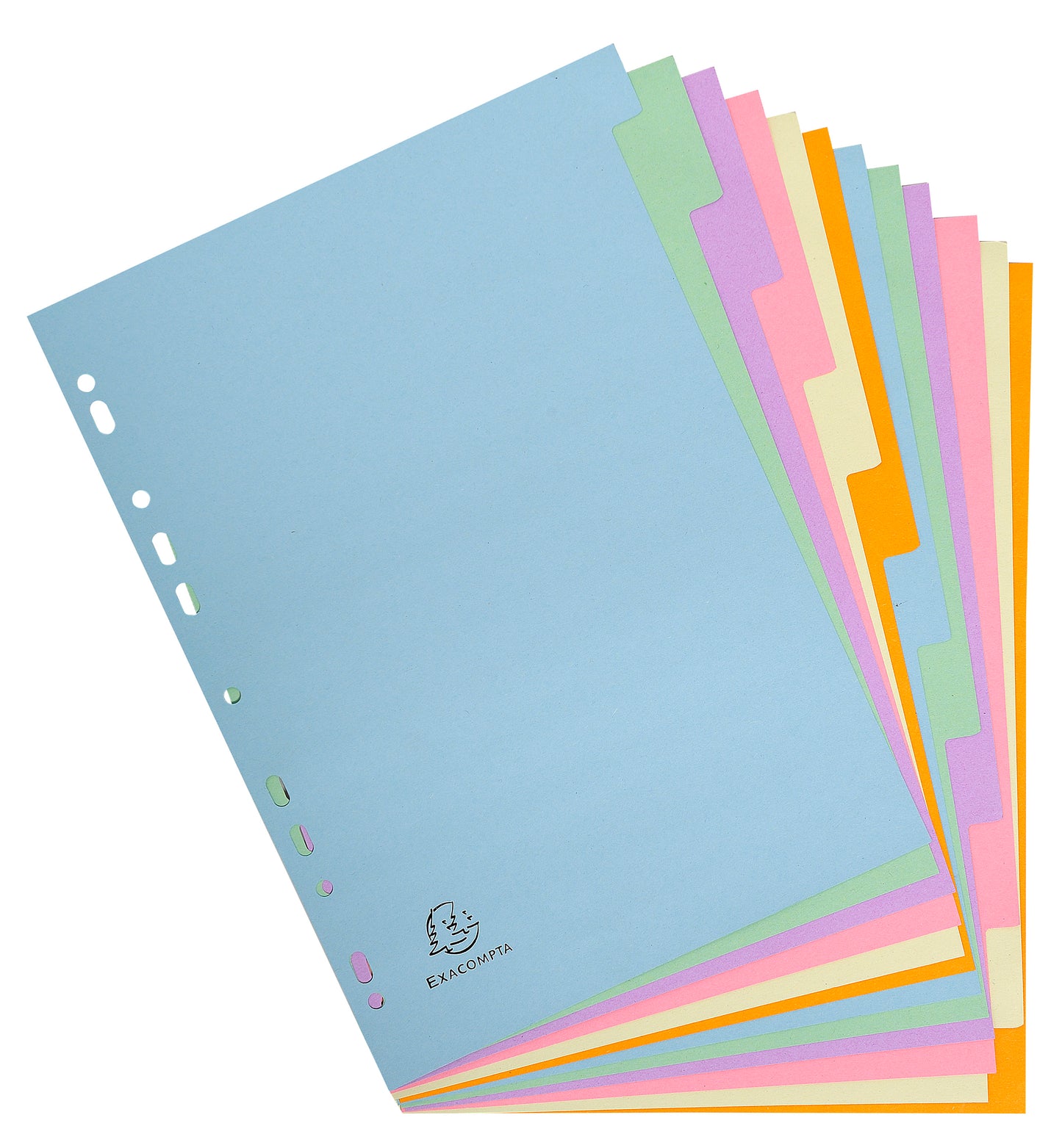 Intercalaires carte A4 12 positions pastel