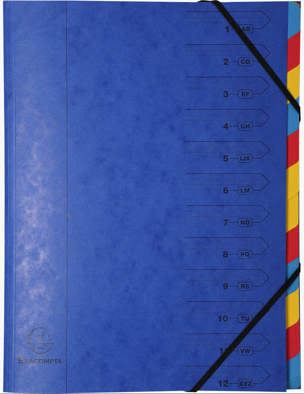 Trieur agrafe 12 compartiments assorti - 24,5x32 cm