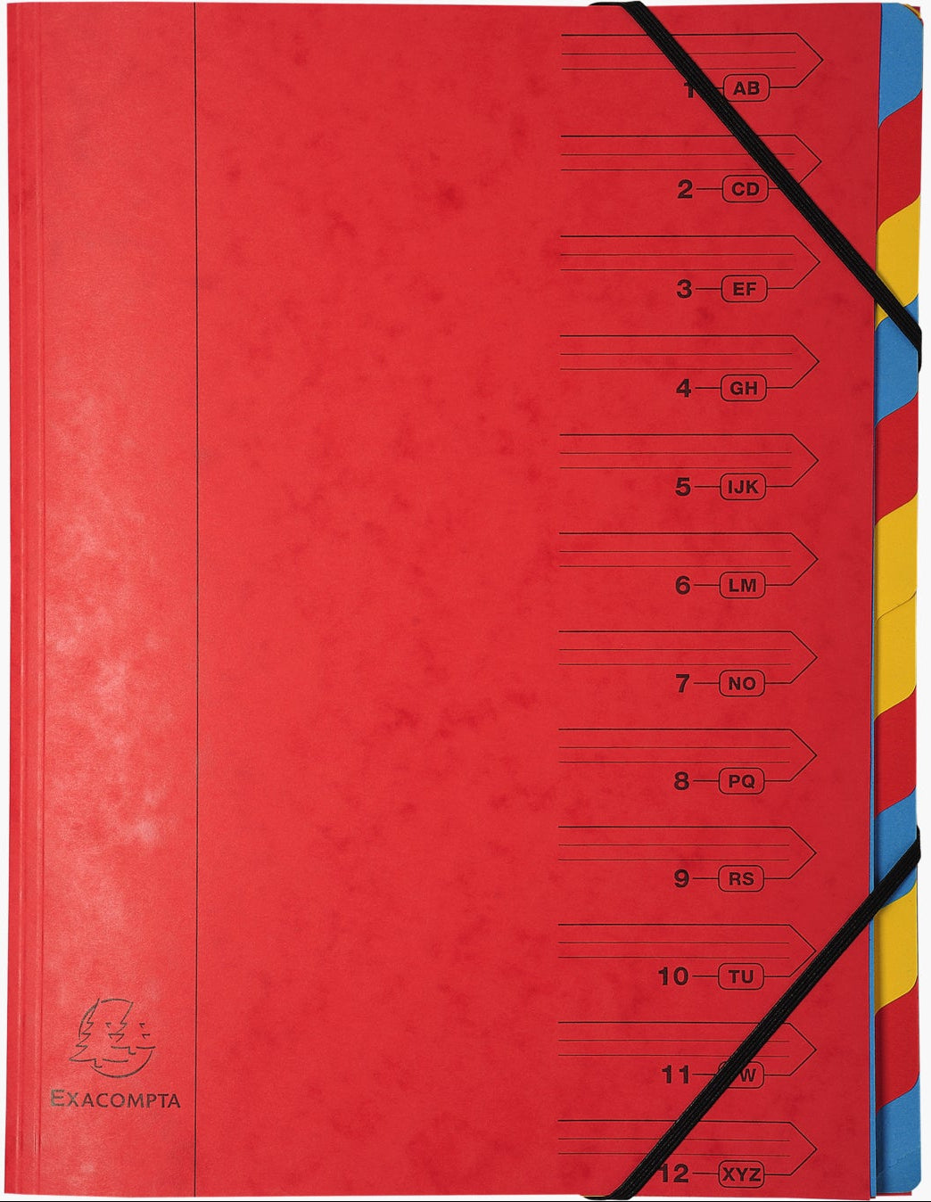 Trieur agrafe 12 compartiments assorti - 24,5x32 cm