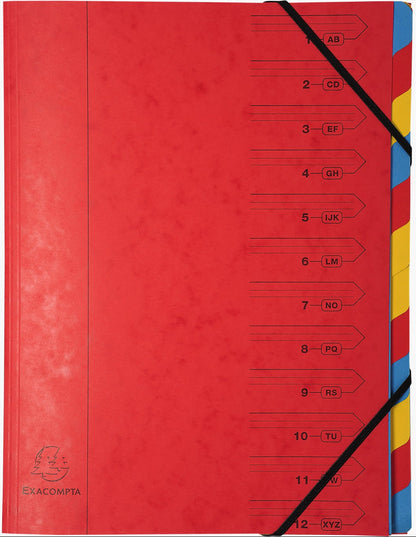 Trieur agrafe 12 compartiments assorti - 24,5x32 cm
