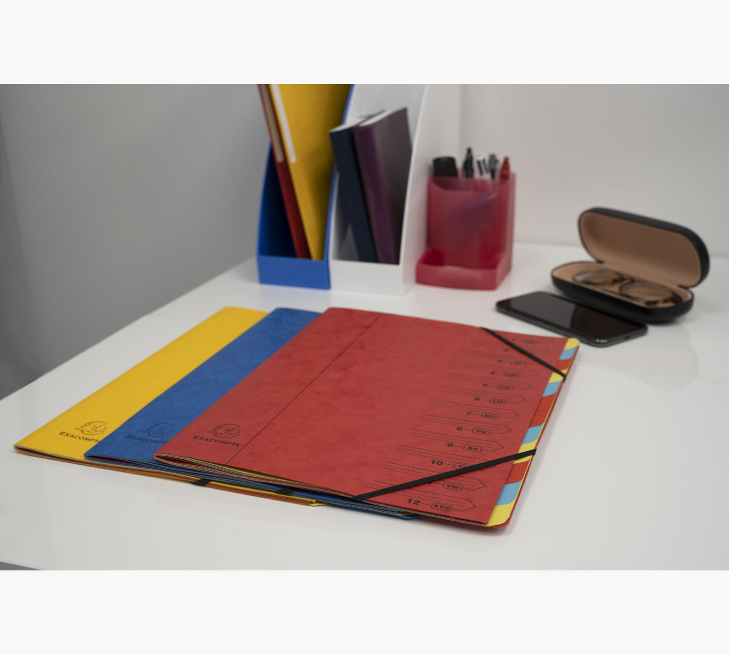 Trieur agrafe 12 compartiments assorti - 24,5x32 cm