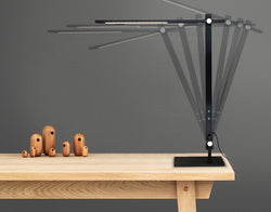 Lampe de Bureau LED lumilight sur socle - Double Articulation Ergonomique