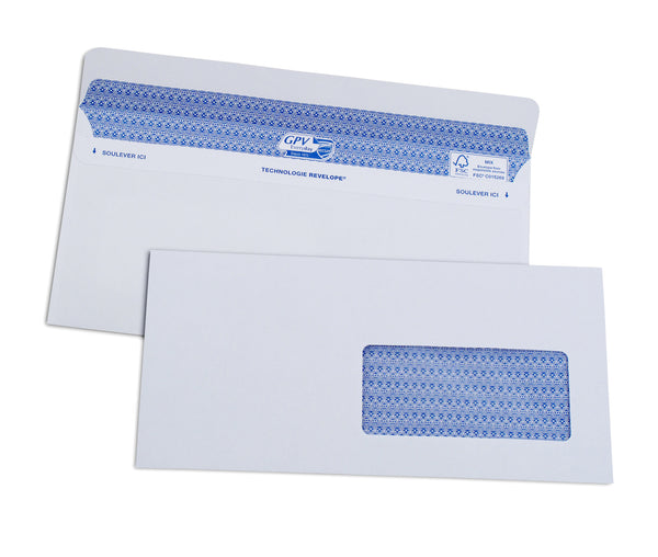 Enveloppes 112x225 fenetre de 45 fermeture securisée- 90g-boite de 100