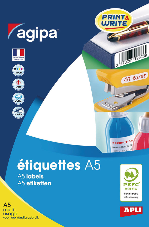Etiquettes a5 blanches  8x20-114017