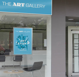 Porte-Affiche pour vitrine - A2 Adhésif-argent