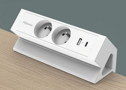 Multiprise de bureau compacte - 2 prises, usb-a et usb-c