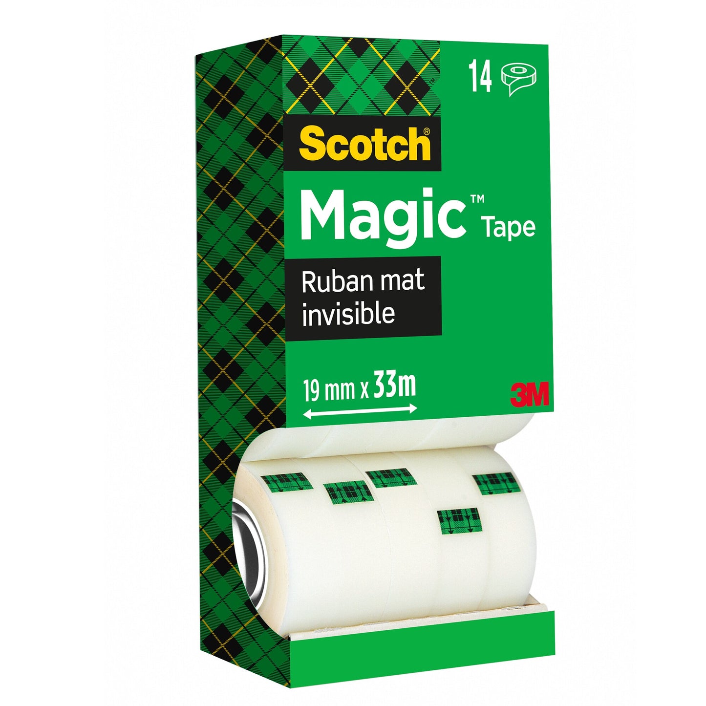 Rouleau adhésif invisible 19x33 magic 810 pack12+2gratuits