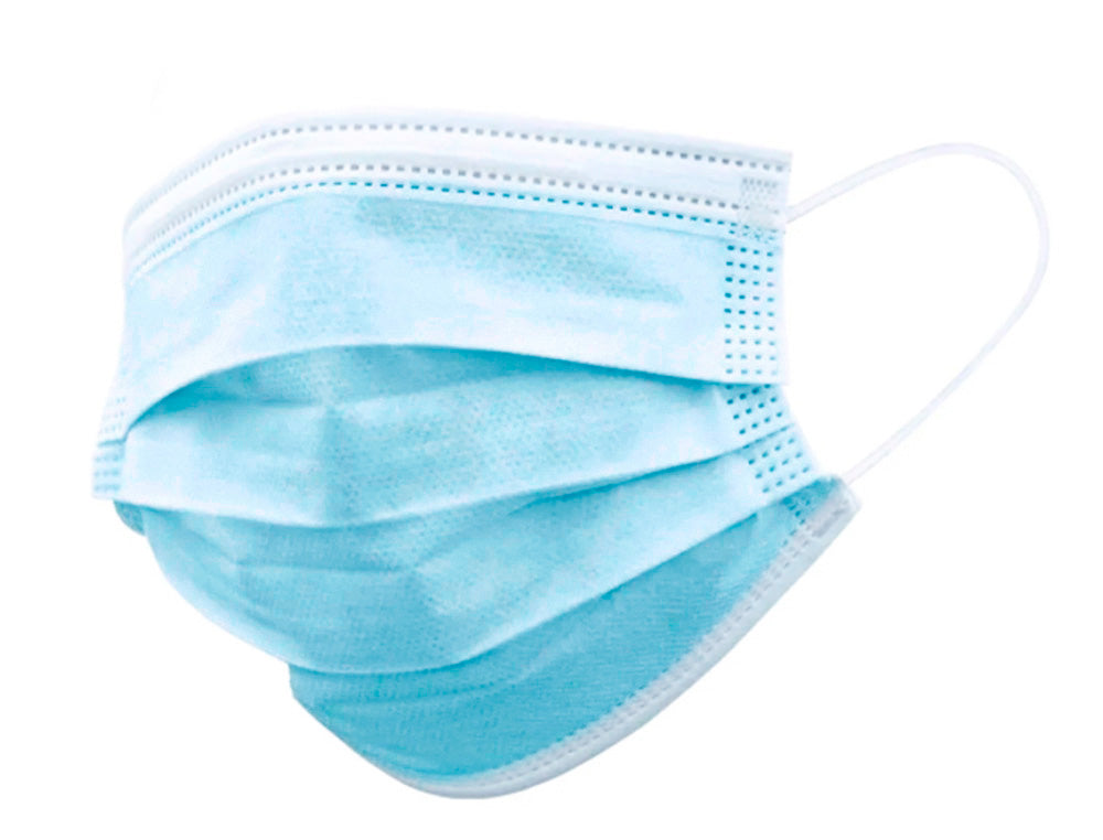 Masque polypropylène bleu 3 plis b/50