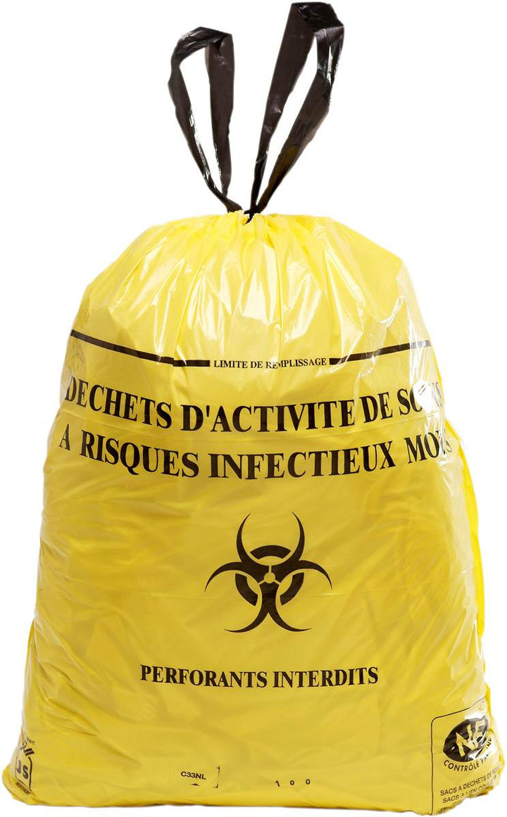 Sacs poubelles DASRI pour déchets infectieux 30L