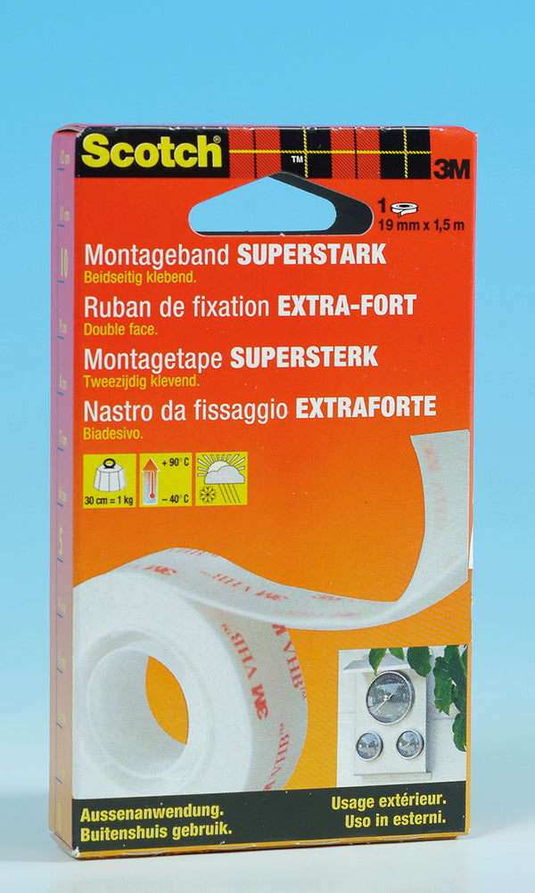 Ruban adhésif double face 19x1.5 - Résistance extrême