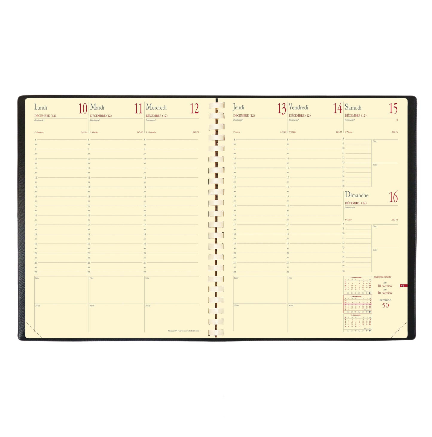Agenda Manager 21x27 - Vue Hebdomadaire et Durable