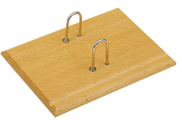 Socle ephemeride bois anneaux métal