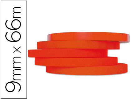 RUBAN SCELLEUSE 9MMX66M P/16ROUGE