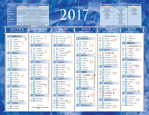 Calendrier Banq 2X6M 13.5X17.5Bleu