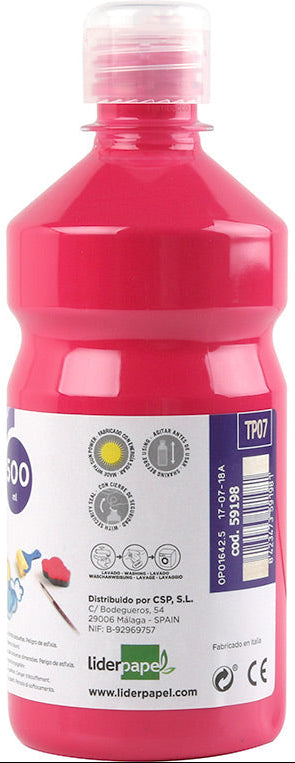 Gouache Fuchsia 500ml - Brillante et Lavable